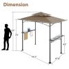 8 x 5 FT Grill Pergola Tent with Air Vent Double Tiered BBQ Gazebo Outdoor Barbecue Canopy, Khaki/Gray
